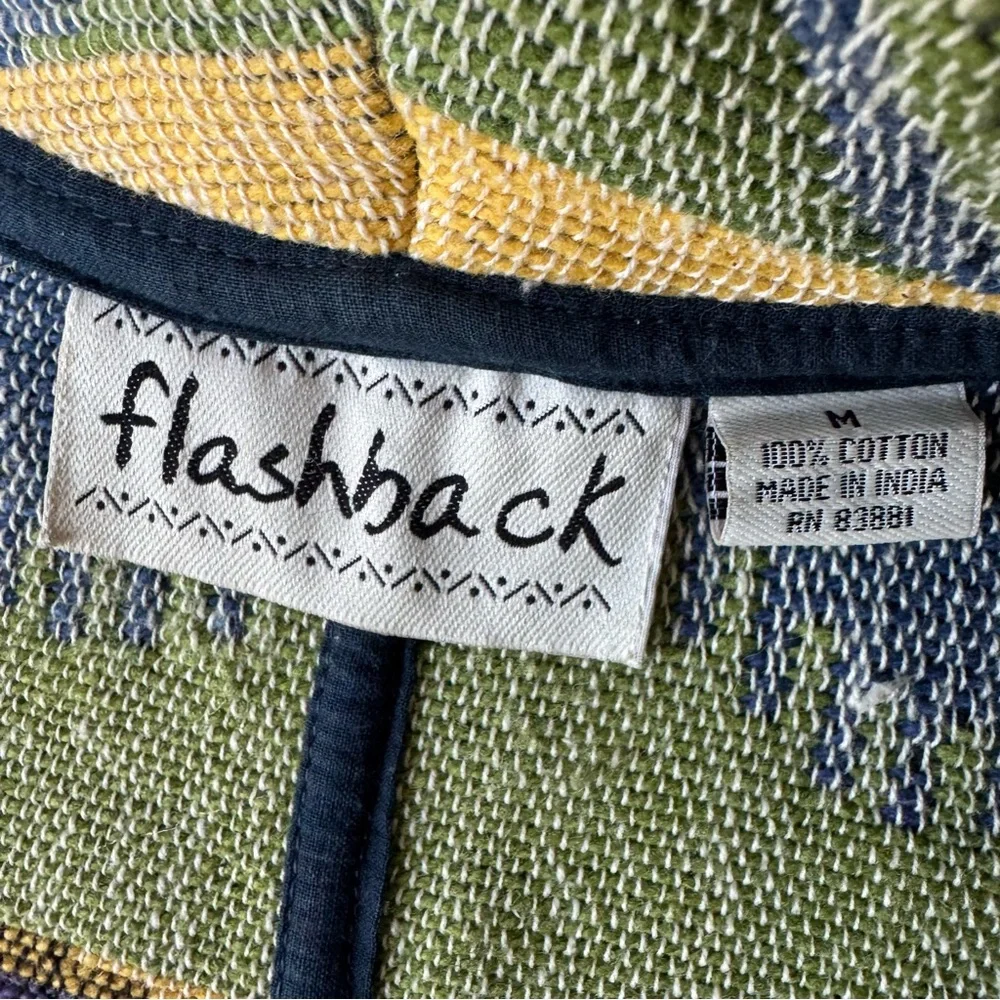 Flashback Vintage Wearable Art Tapestry Jacket Snowflake Winter Blue Green med - Picture 5 of 7